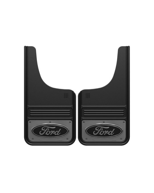 Ford Splash Guards - Front - Gatorback - Gunmetal w/Black Ford Logo