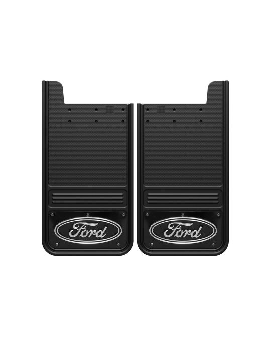 Ford Splash Guards - Rear - Gatorback - Black w/Black Ford Logo