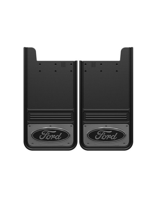 Ford Splash Guards - Rear - Gatorback - Gunmetal w/Black Ford Logo