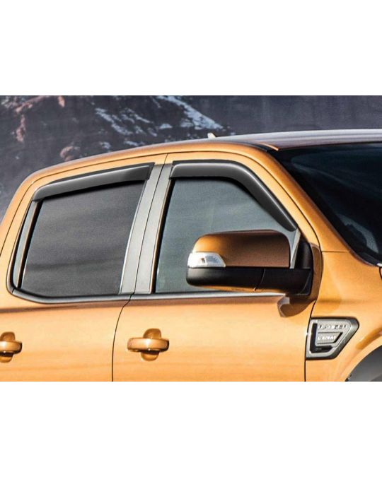 Ford Side Window Deflectors - Smoke, SuperCrew