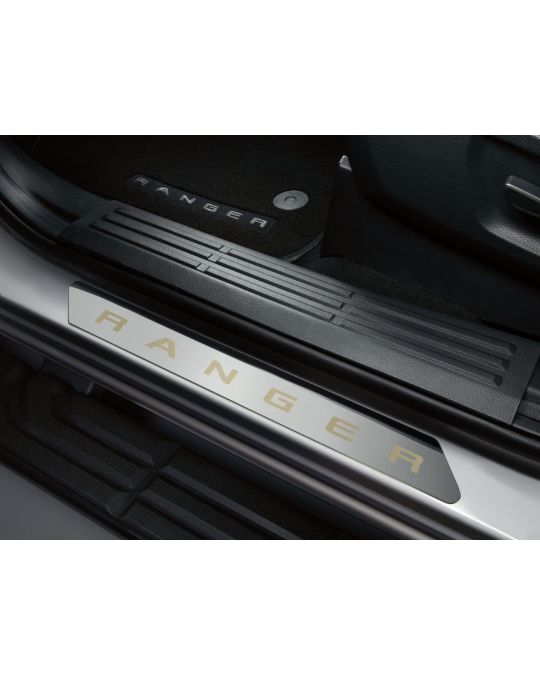 Ford Door Sill Plates By Putco Polished Stainless Steel 2 Piece Kit For SuperCab