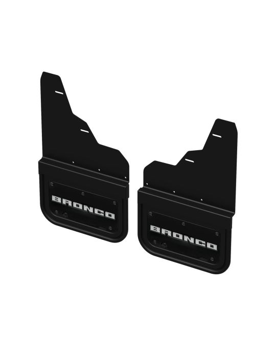 Ford Splash Guards Front Set Gatorback Black Text Bronco Logo