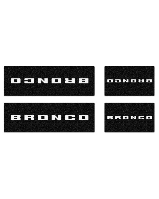 Ford Door Sill Protectors Kit Of Four Textured Black With White Bronco Logo For 4-Door
