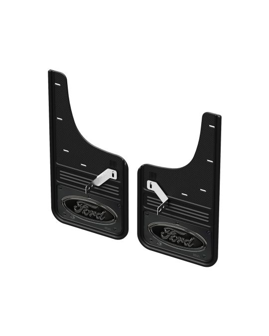 Ford Splash Guards - Front - Gatorback Gunmetal W/ Black Ford Oval Logo