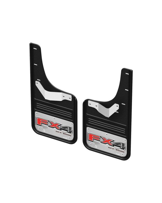 Ford Splash Guards - Rear - Gatorback Chrome W/ FX4 Logo