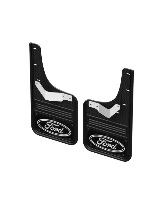 Ford Splash Guards - Rear - Gatorback Black W/ Black Ford Oval Logo