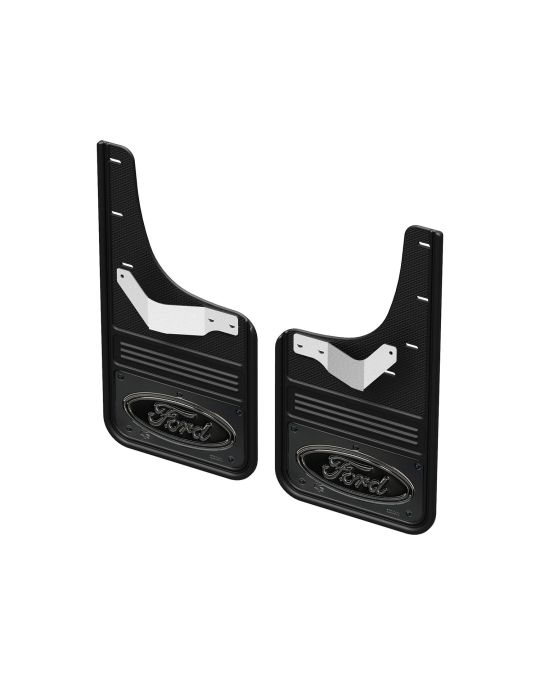Ford Splash Guards - Rear - Gatorback Gunmetal W/ Black Ford Oval Logo