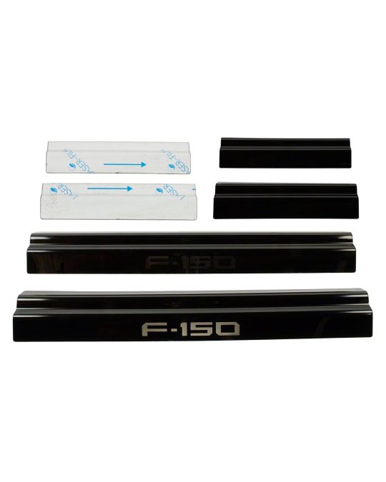 Ford Black Platinum Stainless Steel Door Sill Plates By Putco Four Piece Kit For Front And Rear Doors Crew Cab