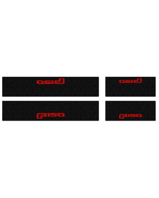 Ford Door Sill Protection Overlays Kit Of Four By Tufskinz Black Textured With Red Lettering