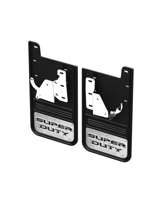 Ford Gatorback Splash Guards With Super Duty Logo On Stainless Steel Surround