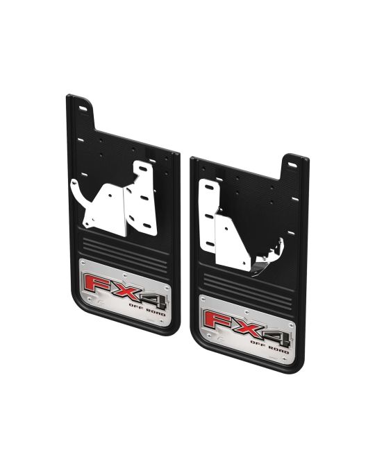 Ford Gatorback Splash Guards With FX4 Logo On Stainless Steel Surround