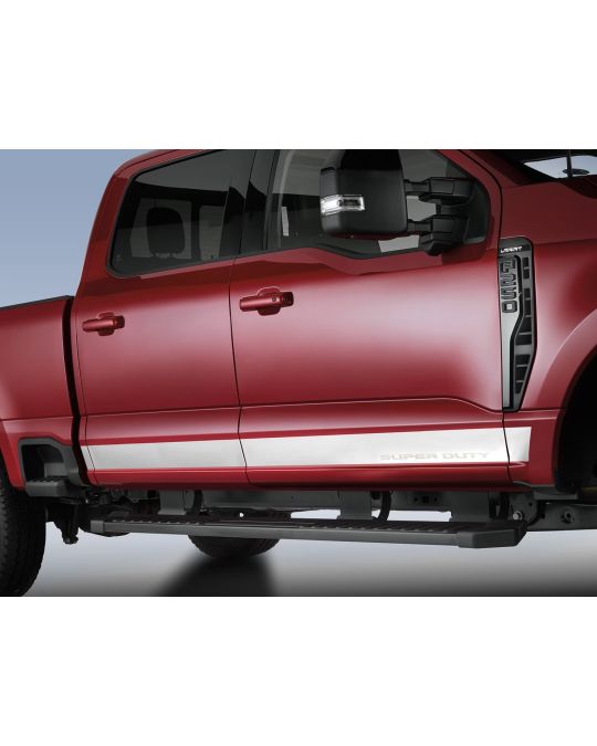 Ford Polished Stainless Steel Rocker Panel Door Molding Kit For Crew Cab 6.75' Bed