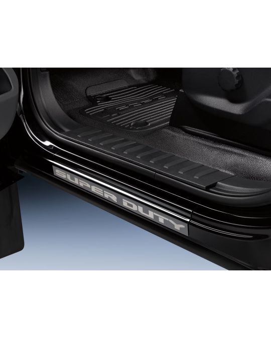 Ford Black Platinum Stainless Steel Door Sill Plates By Putco Two Piece Kit For Regular Cab / Super Cab