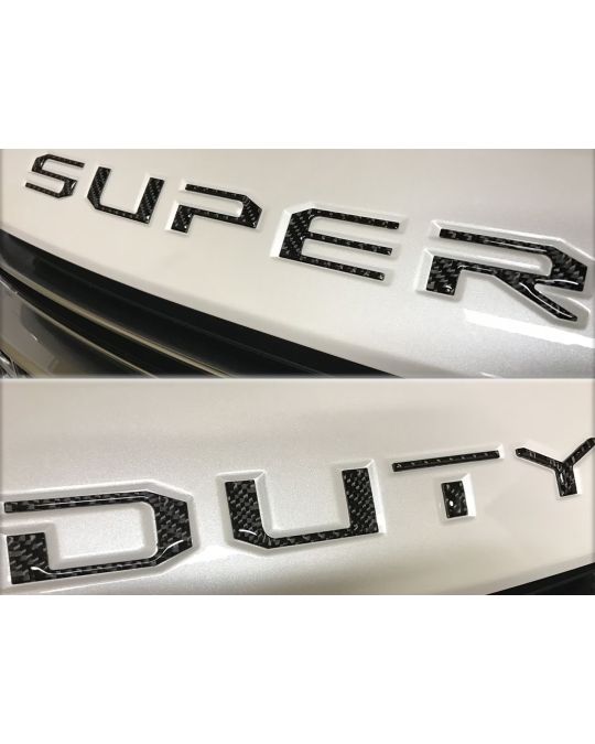 Ford Tufskinz Hood Emblem Domed Carbon Fiber Super Duty Lettering