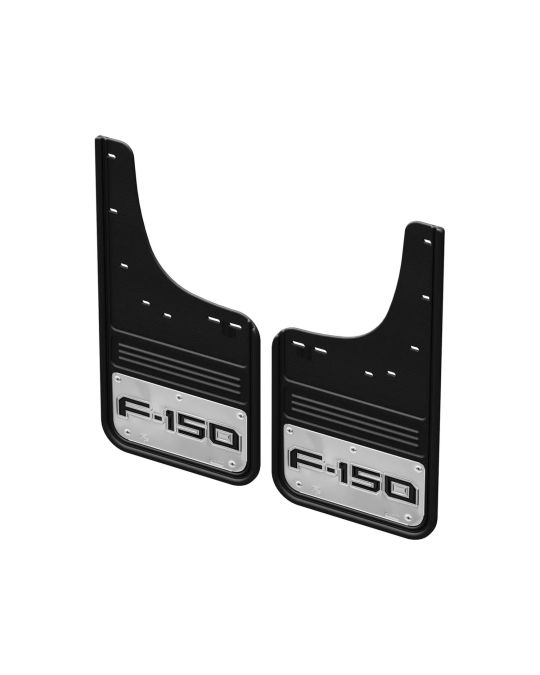 Ford Splash Guards - Rear - For Lightning - Gatorback With Black F-150 Logo On Chrome Surround