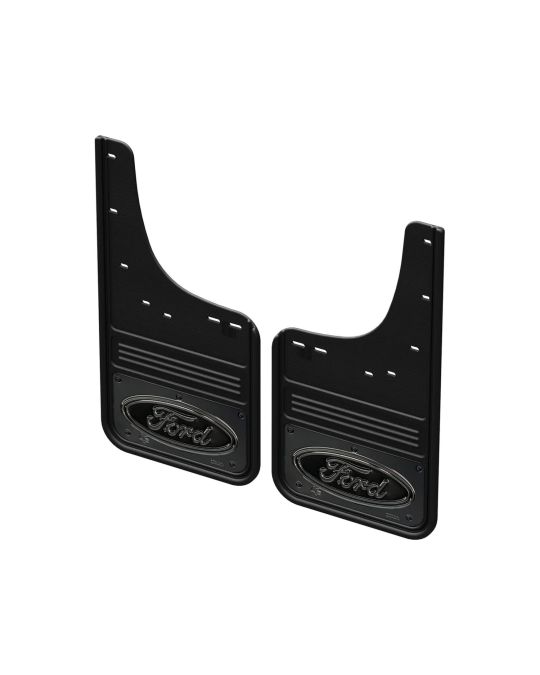 Ford Splash Guards - Rear - For Lightning - Gatorback With Black Ford Oval On Gunmetal Surround