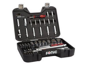 Chevrolet 94 Piece Tool Kit With 1/4 Inch & 1/2 Inch Driver Socket Sets In Mobile Case By SONIC Tools