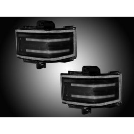 RECON LED Side Mirror Lenses - Smoked Lens / White Running Lights