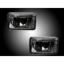 Recon LED Fog Lights Set Of Two Smoked Black With Amber Turn Signals