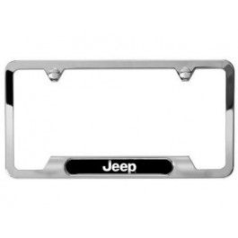 Mopar License Plate Frame Polished W/ Jeep Logo