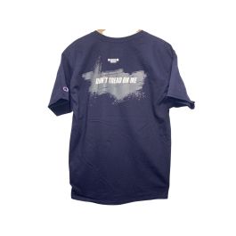 Jeep Short Sleeve T-Shirt Don't Tread On Me With Jeep Grille Skull Size X-Large Blue